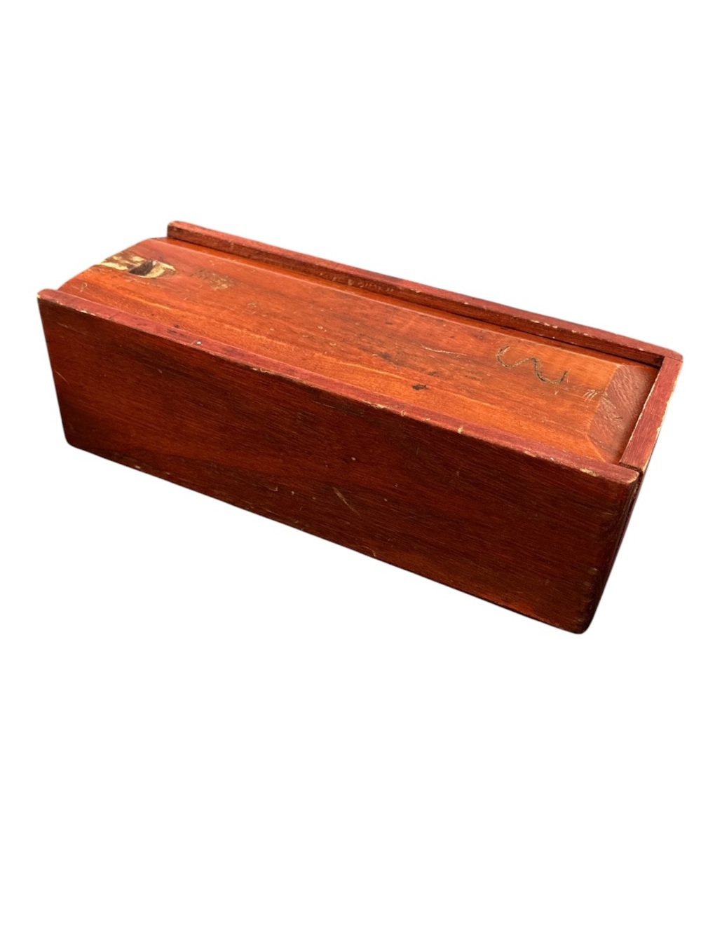 ANTIQUE➕1800s Mid-Atlantic States Original Red Wash Wood Candle Box